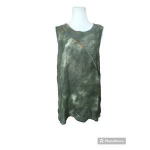 PLATINUM Dorothy Schoelen Tank Top Womens Tie Dye Sz M Rayon Linen Vtg Lagenlook